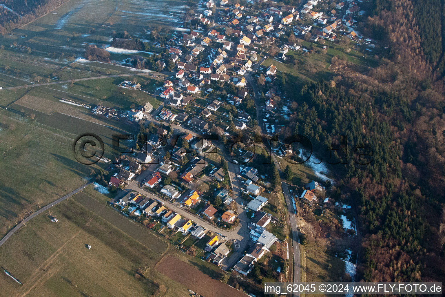 Oblique view of From the northwest in the district Freiolsheim in Gaggenau in the state Baden-Wuerttemberg, Germany