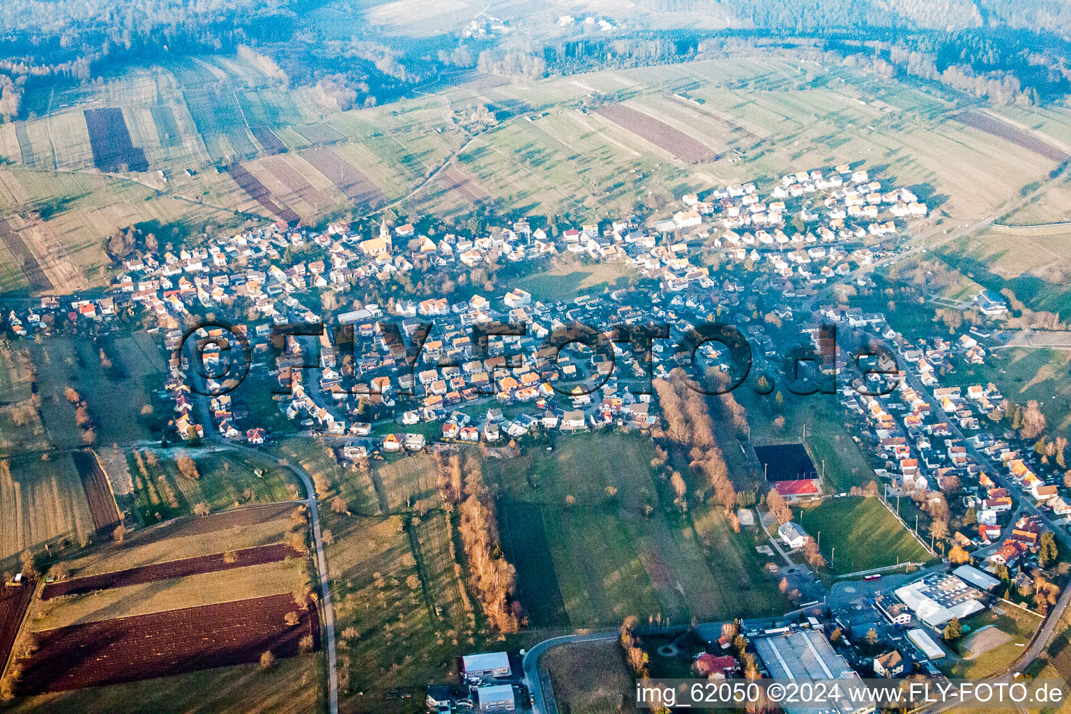 District Völkersbach in Malsch in the state Baden-Wuerttemberg, Germany from the drone perspective