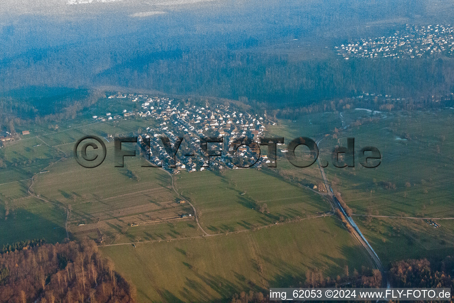 From the west in the district Burbach in Marxzell in the state Baden-Wuerttemberg, Germany