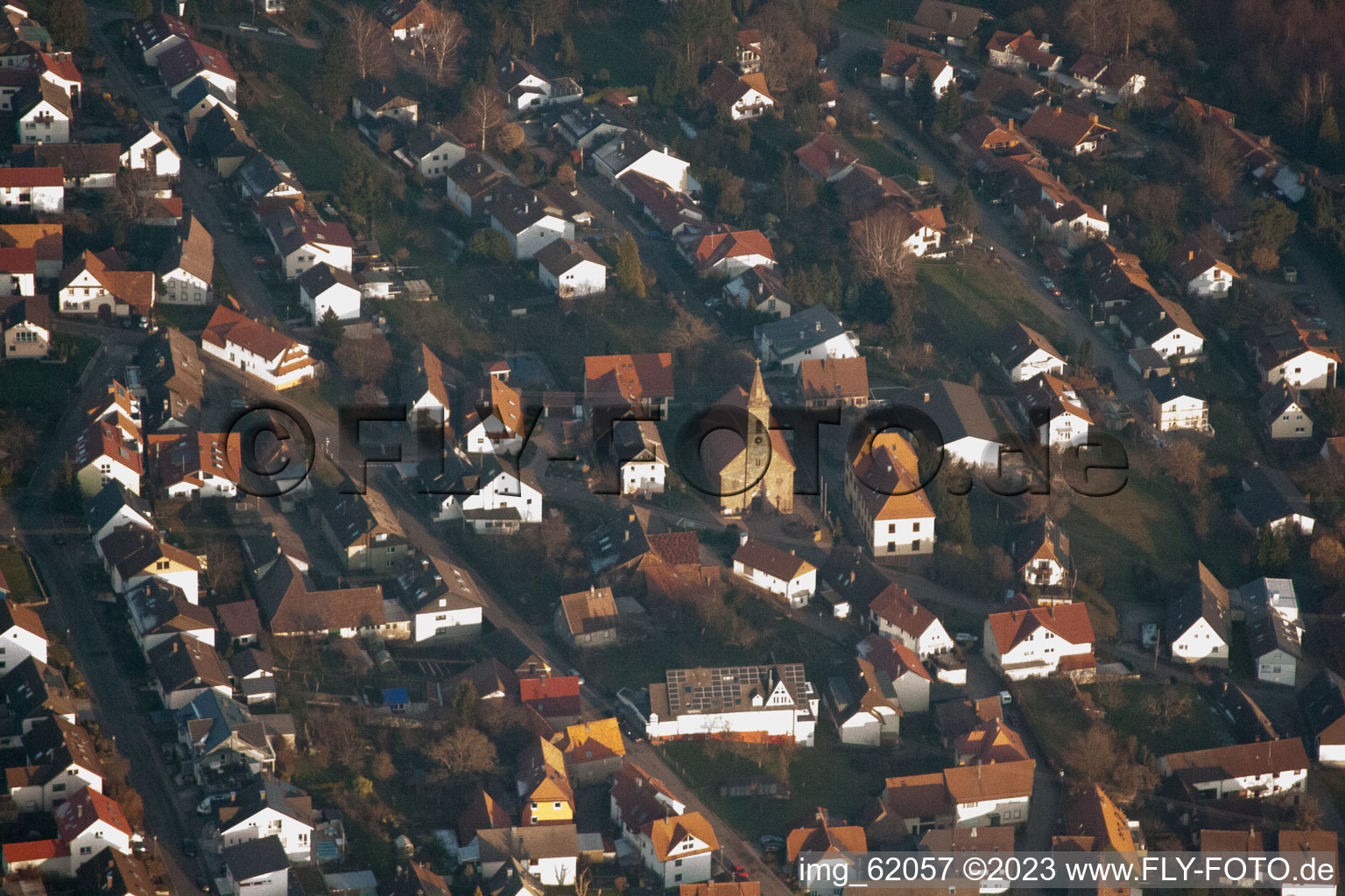 Burbach in the state Baden-Wuerttemberg, Germany seen from above