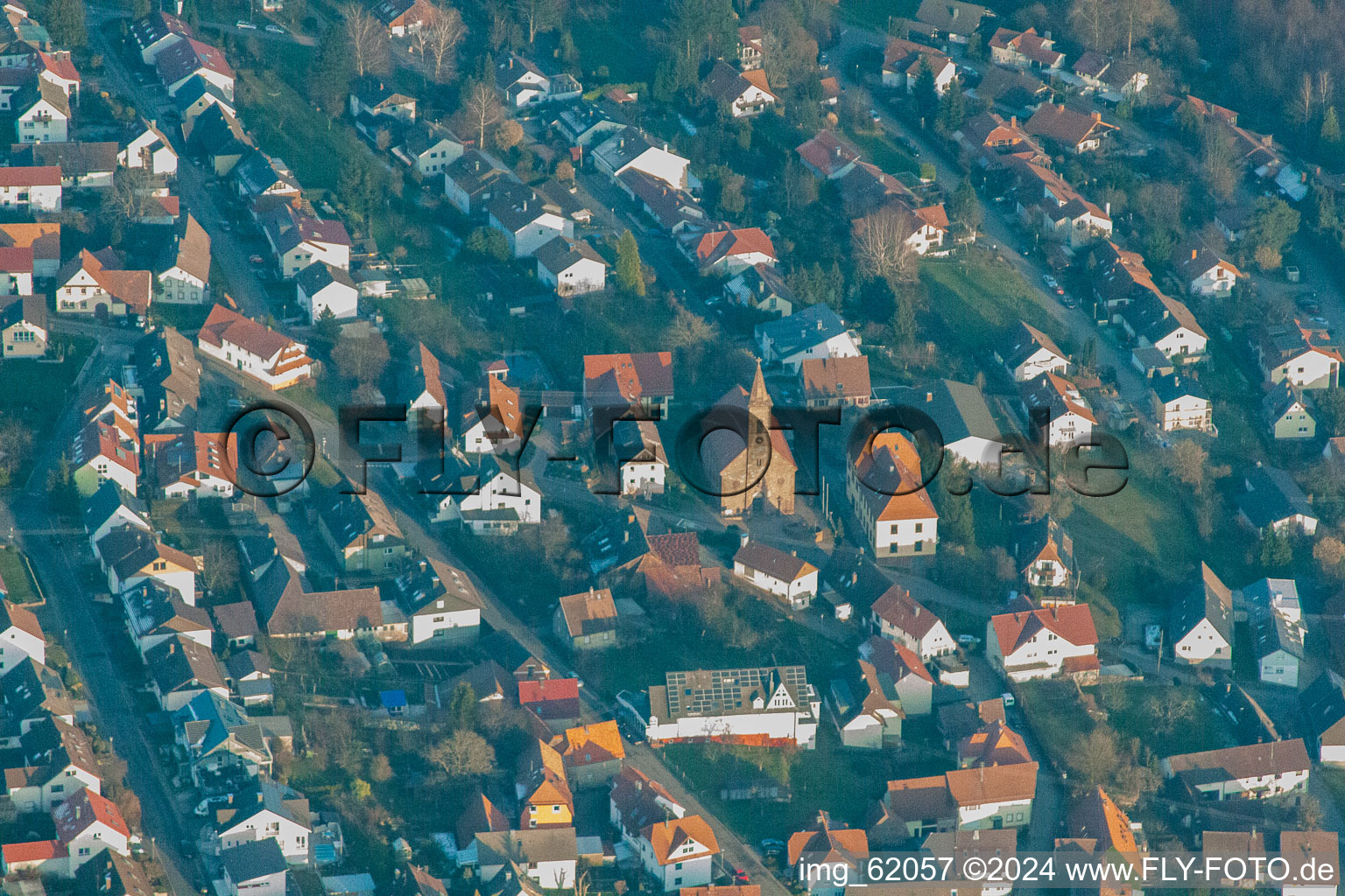 Burbach in the state Baden-Wuerttemberg, Germany seen from above