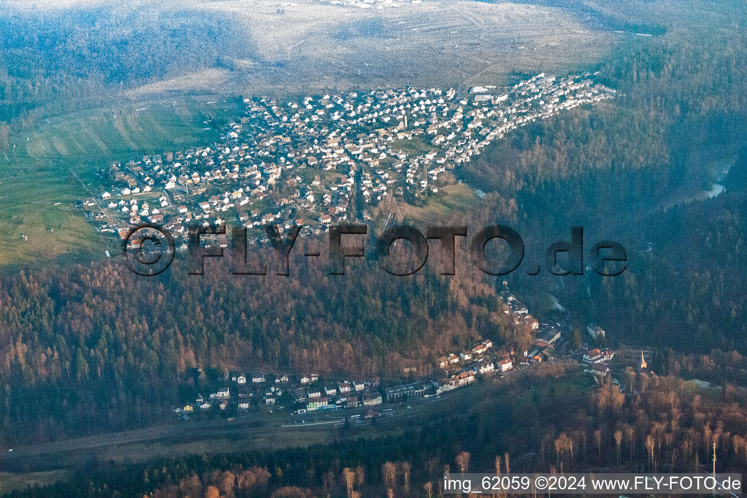 From the west in the district Pfaffenrot in Marxzell in the state Baden-Wuerttemberg, Germany