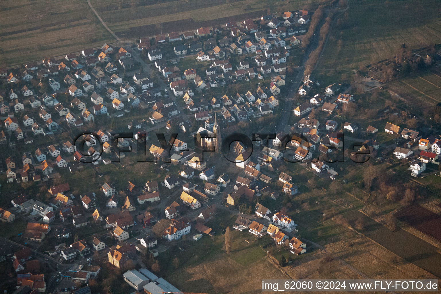 Drone image of District Schöllbronn in Ettlingen in the state Baden-Wuerttemberg, Germany