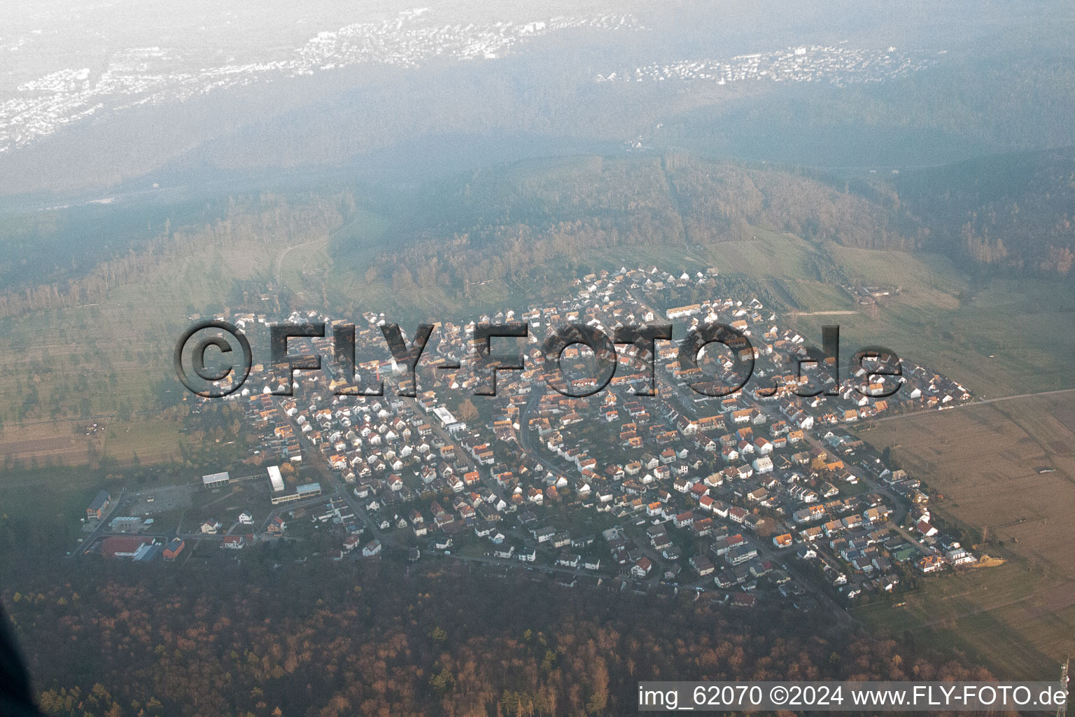 District Spessart in Ettlingen in the state Baden-Wuerttemberg, Germany from a drone