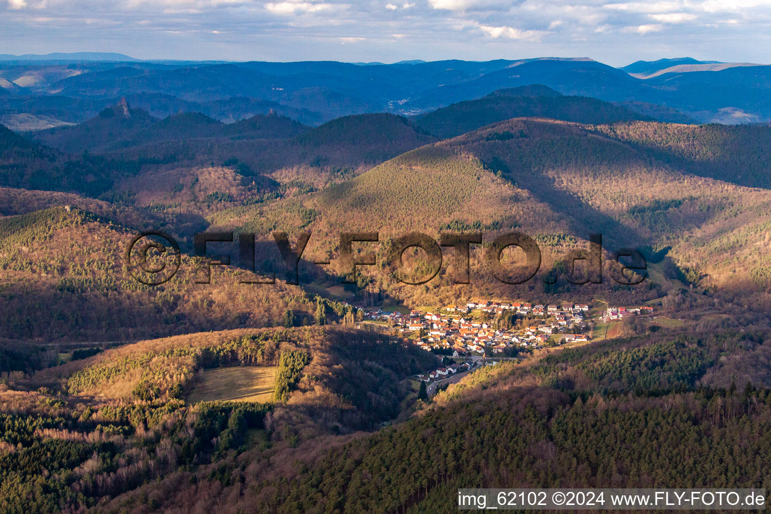 Oblique view of Waldhambach in the state Rhineland-Palatinate, Germany