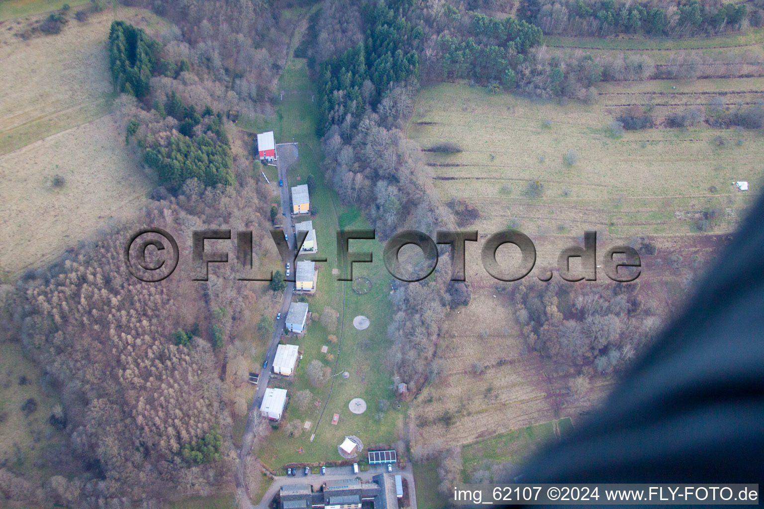 Aerial view of Marienstr in Silz in the state Rhineland-Palatinate, Germany