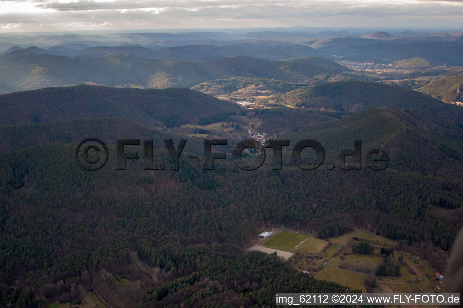 Drone image of Dimbach in the state Rhineland-Palatinate, Germany