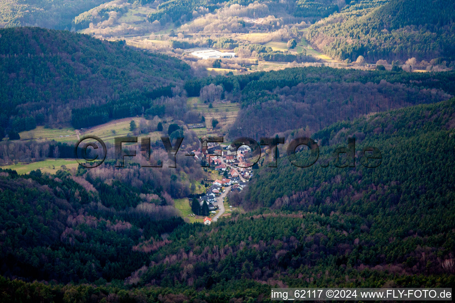 Dimbach in the state Rhineland-Palatinate, Germany from the drone perspective