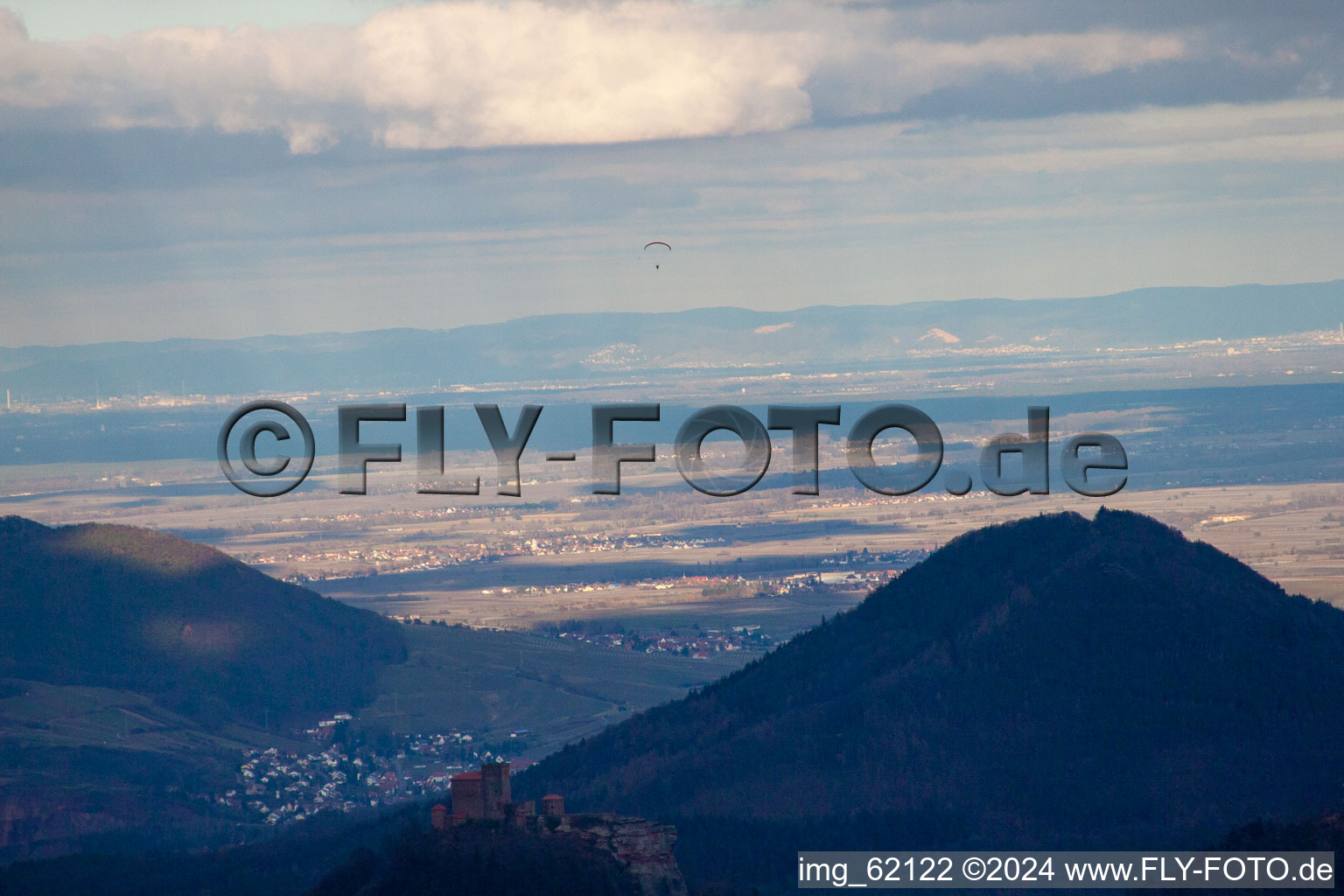 Trifels and Hohenberg in Birkweiler in the state Rhineland-Palatinate, Germany