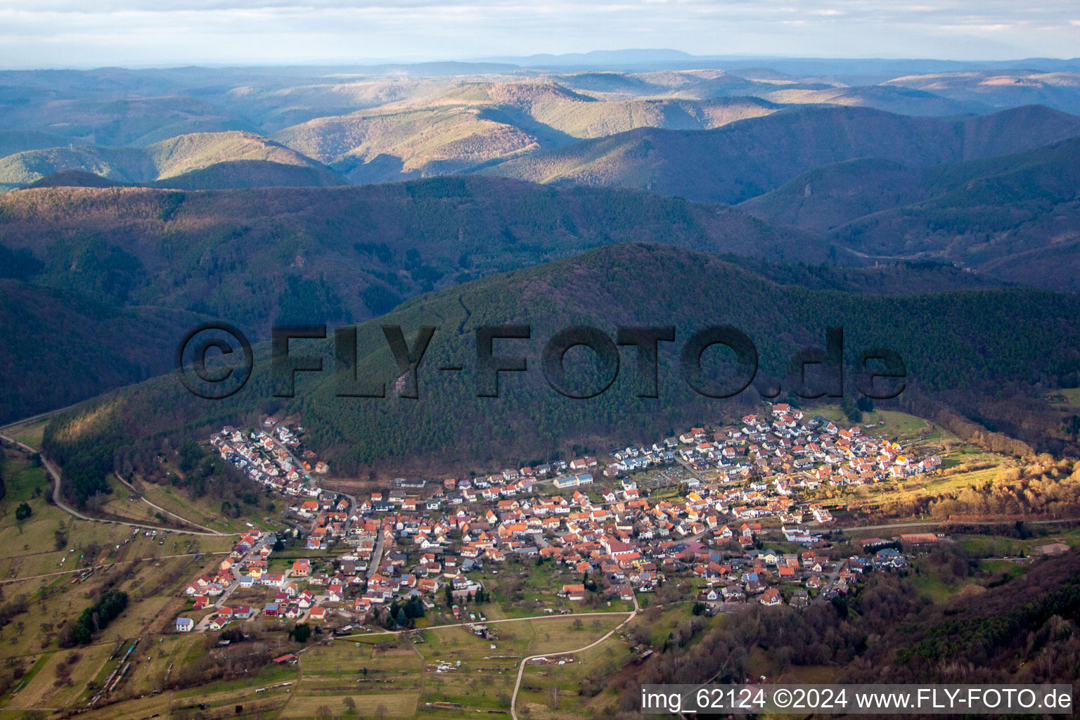 Wernersberg in the state Rhineland-Palatinate, Germany from the drone perspective