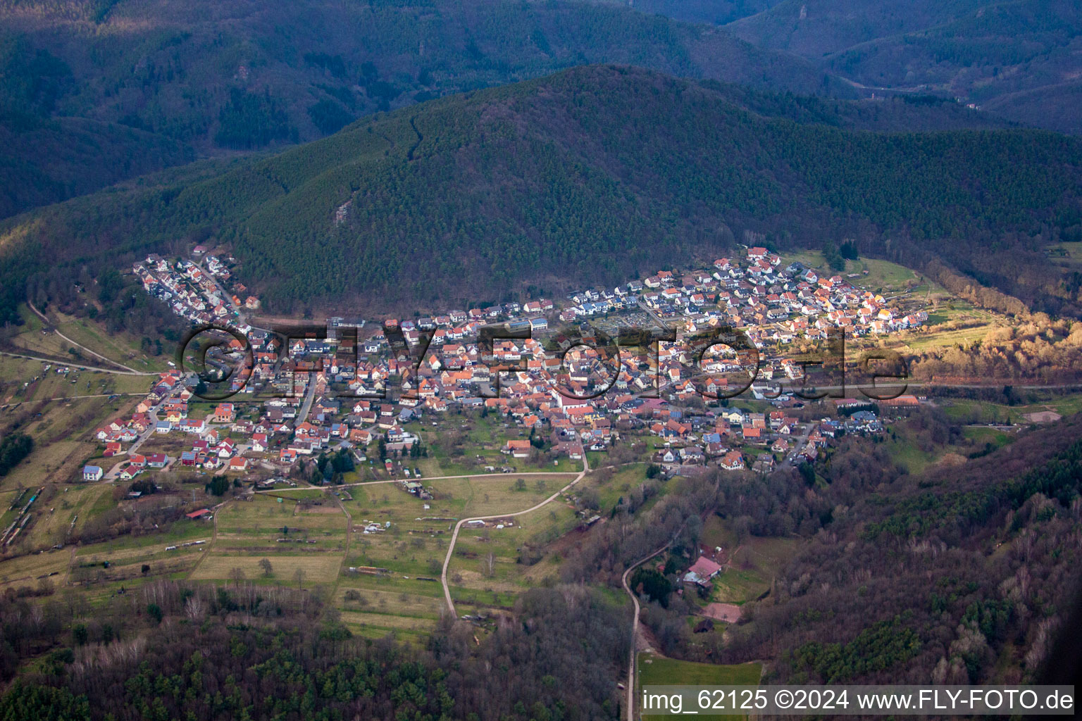 Wernersberg in the state Rhineland-Palatinate, Germany from a drone