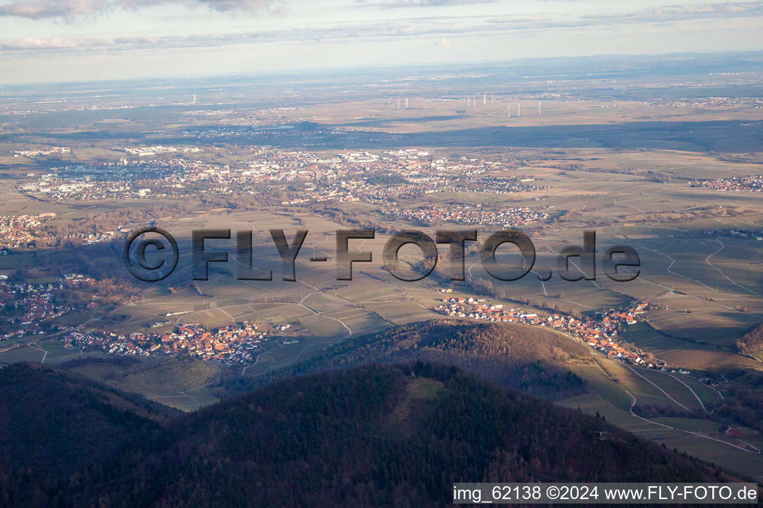 Aerial view of Landau from the west in Landau in der Pfalz in the state Rhineland-Palatinate, Germany