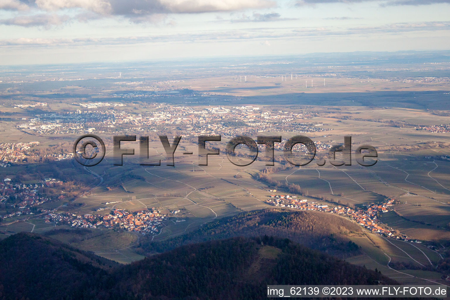 Aerial photograpy of Landau from the west in Landau in der Pfalz in the state Rhineland-Palatinate, Germany