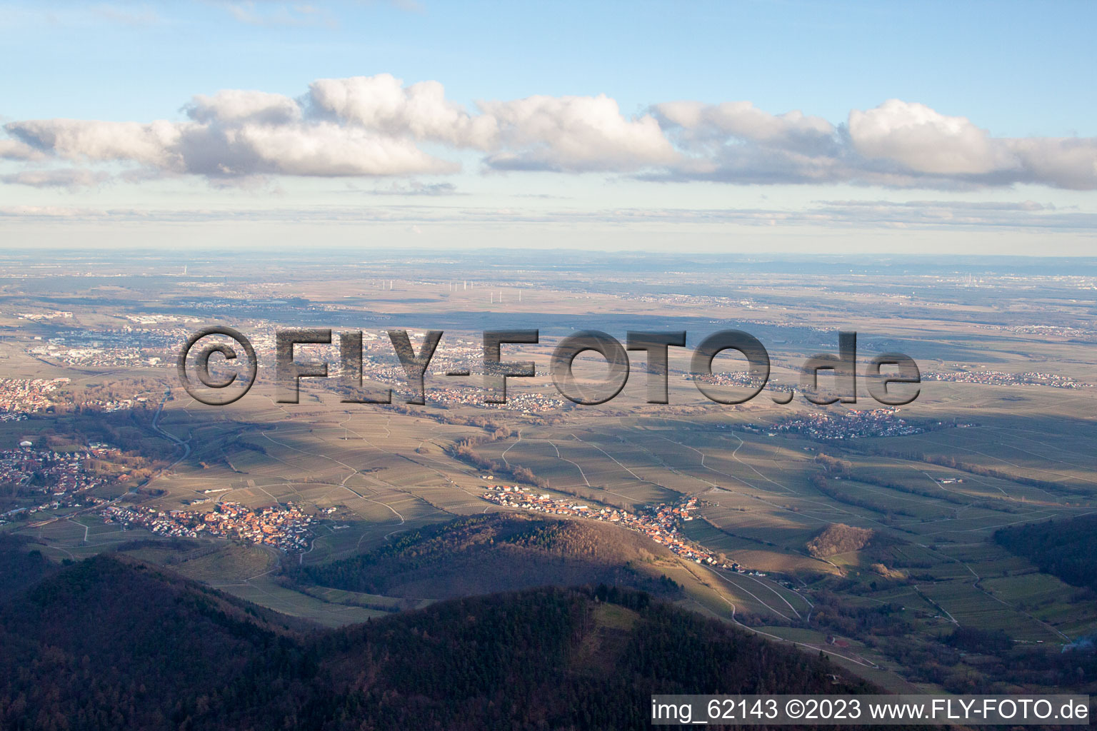 Landau from the west in Landau in der Pfalz in the state Rhineland-Palatinate, Germany seen from above