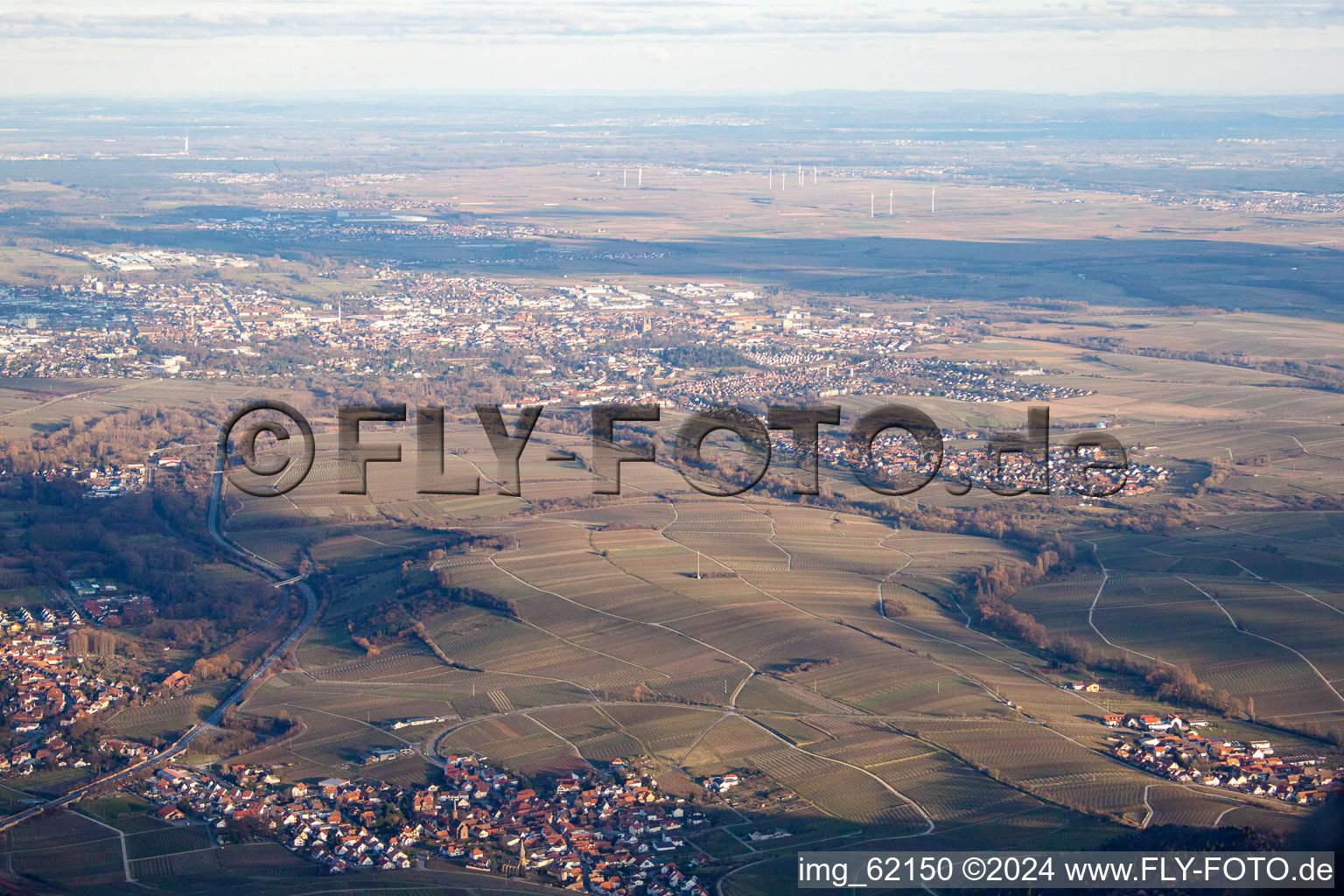 Bird's eye view of Landau from the west in Landau in der Pfalz in the state Rhineland-Palatinate, Germany