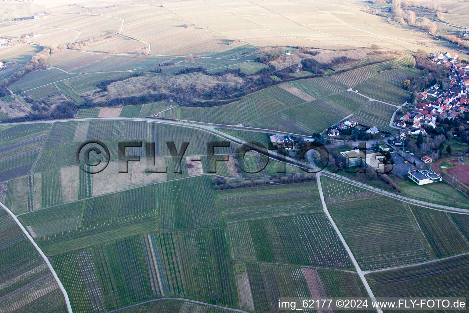 Of Ilbesheim bei Landau in der Pfalz in Ilbesheim bei Landau in der Pfalz in the state Rhineland-Palatinate, Germany out of the air