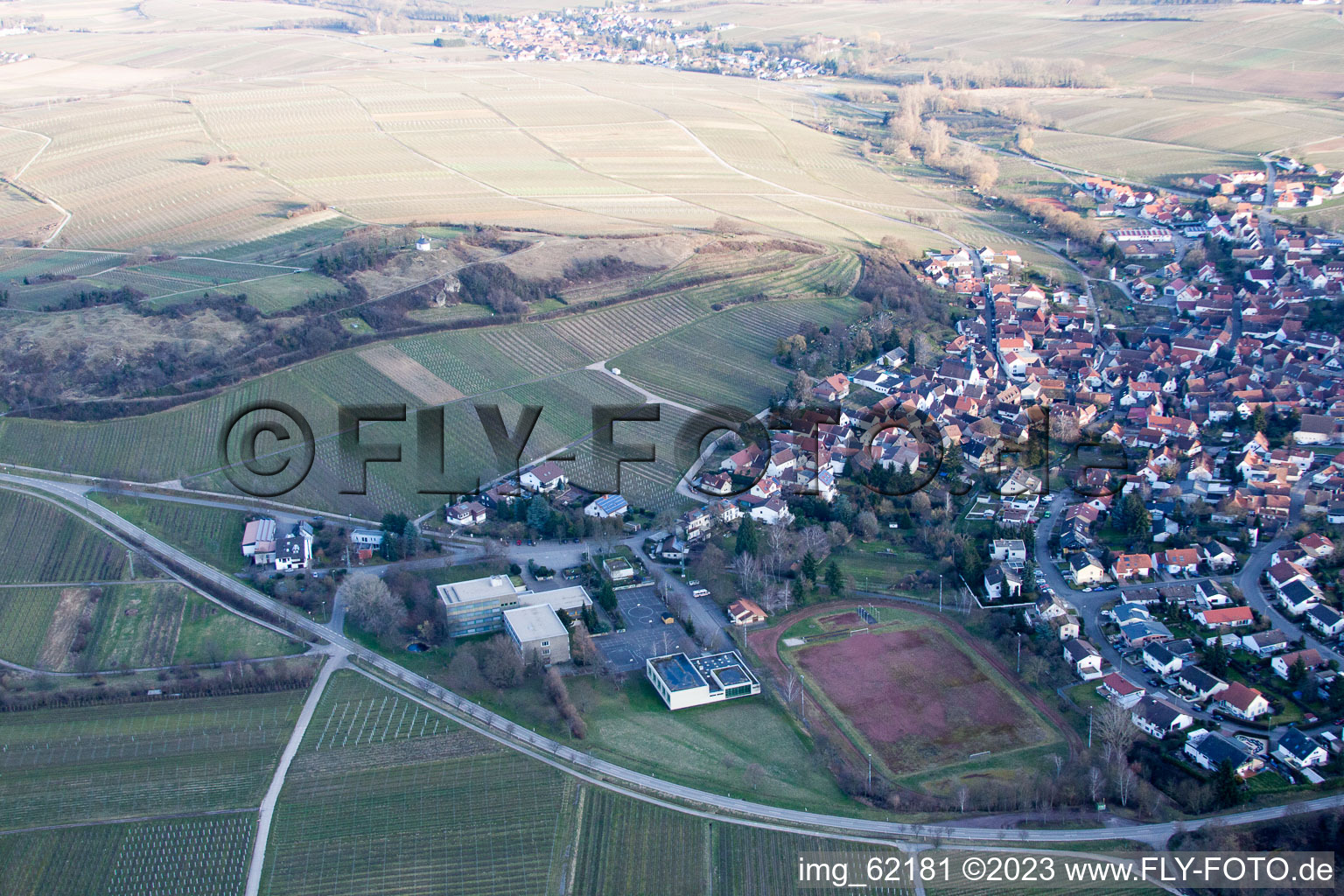 Ilbesheim bei Landau in der Pfalz in the state Rhineland-Palatinate, Germany from the drone perspective