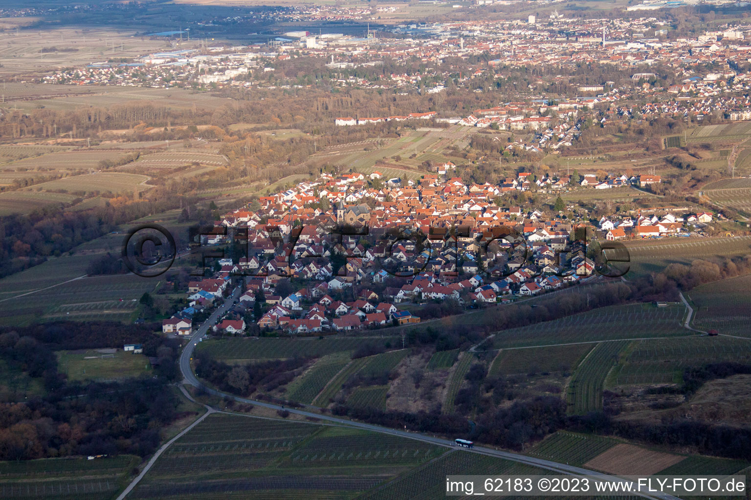 District Arzheim in Landau in der Pfalz in the state Rhineland-Palatinate, Germany from the drone perspective