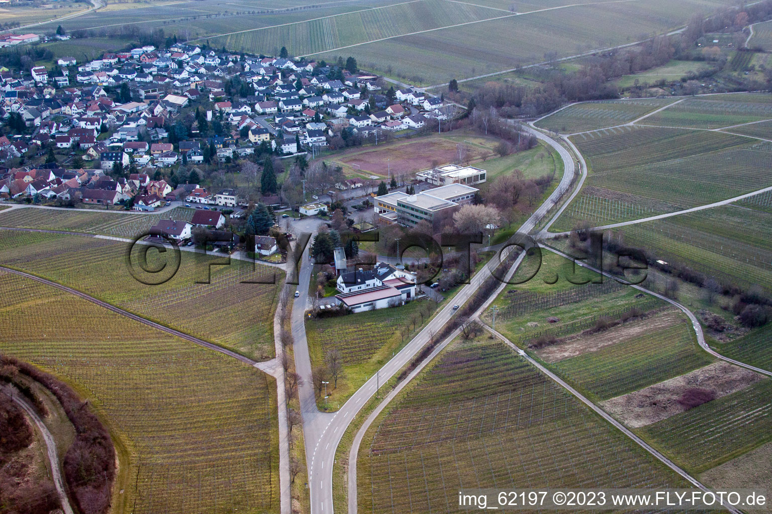 Ilbesheim bei Landau in der Pfalz in the state Rhineland-Palatinate, Germany seen from above