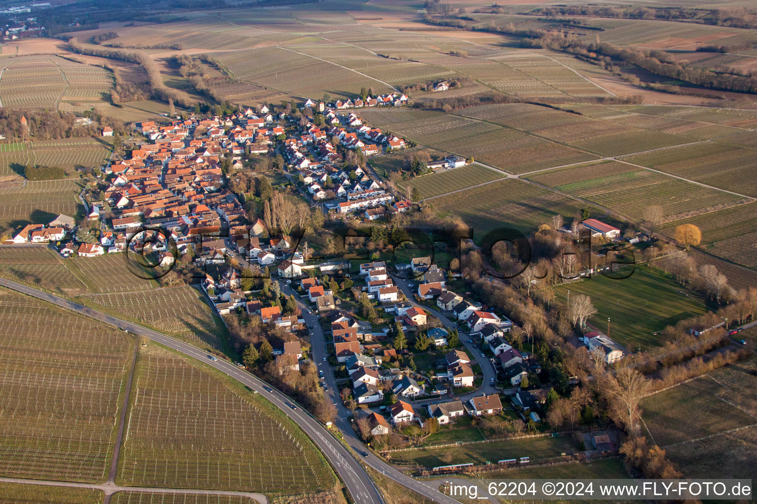 District Ilbesheim in Ilbesheim bei Landau in der Pfalz in the state Rhineland-Palatinate, Germany from the plane