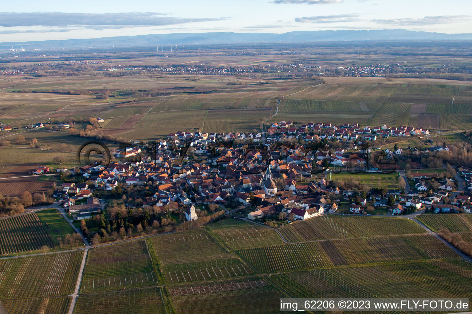 District Mörzheim in Landau in der Pfalz in the state Rhineland-Palatinate, Germany from above
