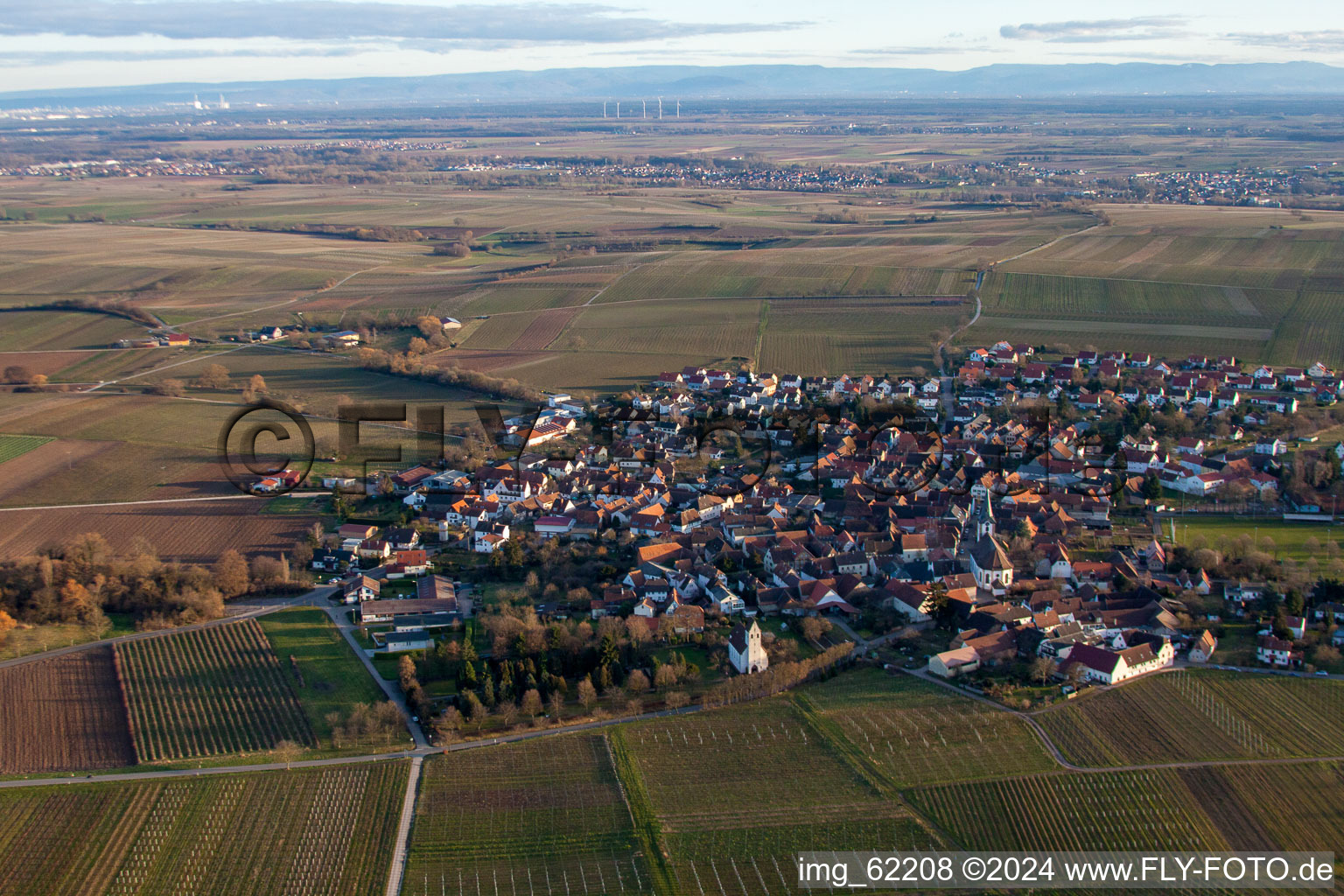 District Mörzheim in Landau in der Pfalz in the state Rhineland-Palatinate, Germany from the plane