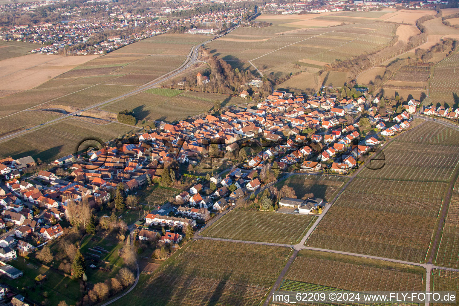 Bird's eye view of District Mörzheim in Landau in der Pfalz in the state Rhineland-Palatinate, Germany