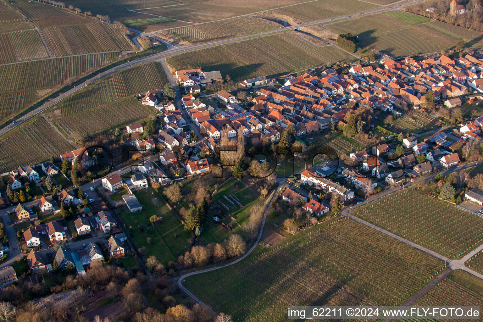 District Mörzheim in Landau in der Pfalz in the state Rhineland-Palatinate, Germany viewn from the air