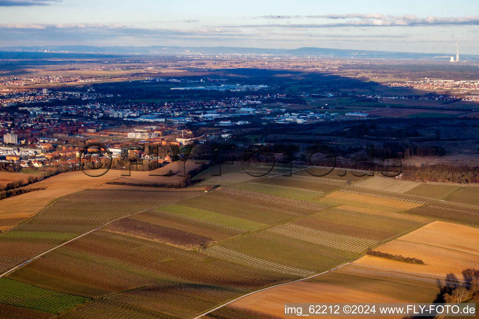 Drone recording of Landau from the west in Landau in der Pfalz in the state Rhineland-Palatinate, Germany