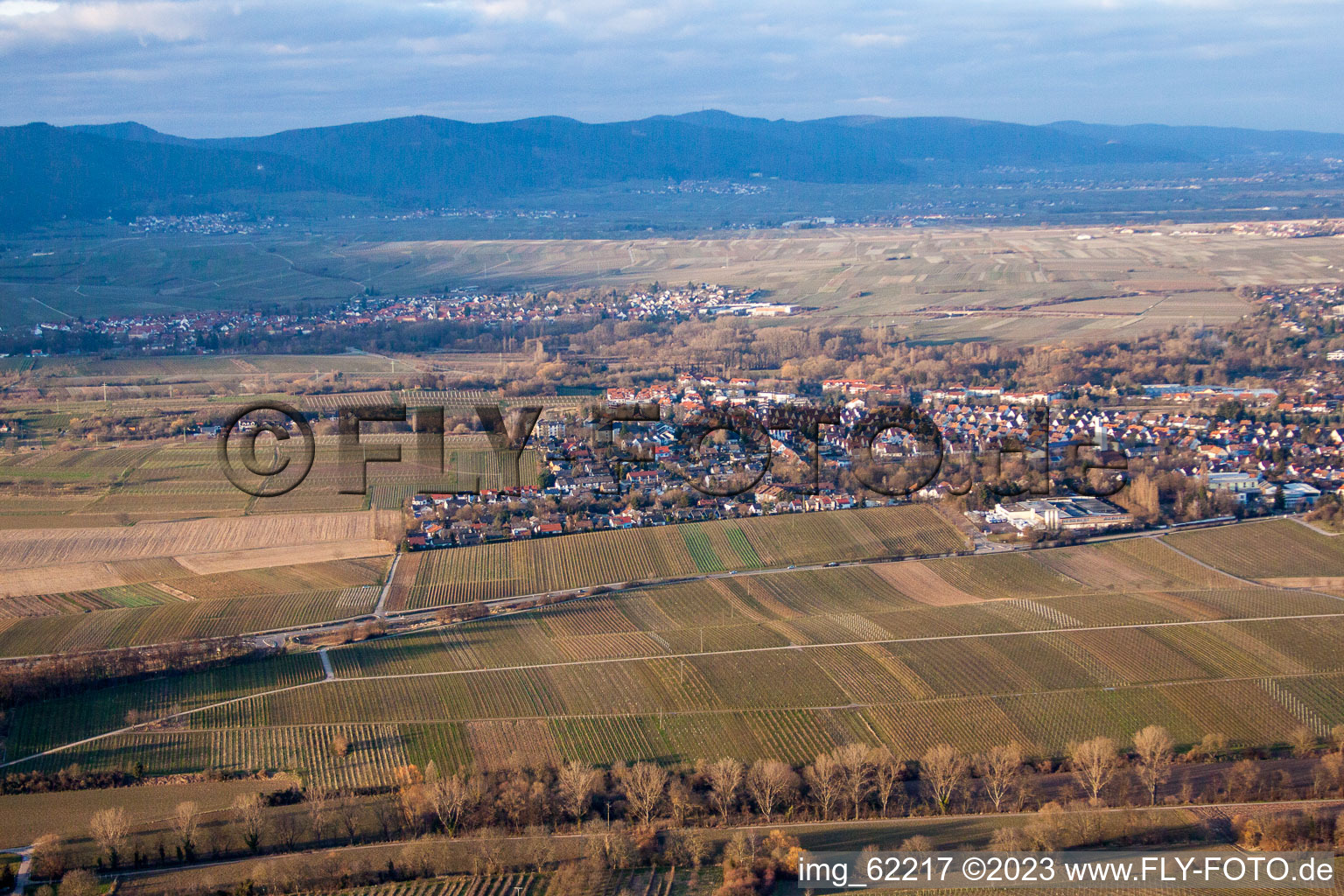 Aerial view of Landau from the west in Landau in der Pfalz in the state Rhineland-Palatinate, Germany