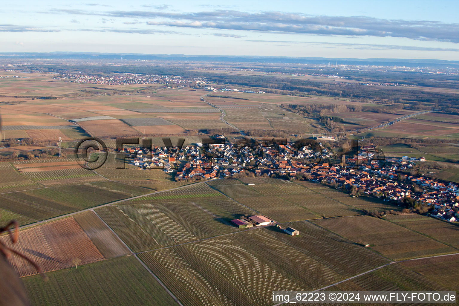 Insheim in the state Rhineland-Palatinate, Germany from above