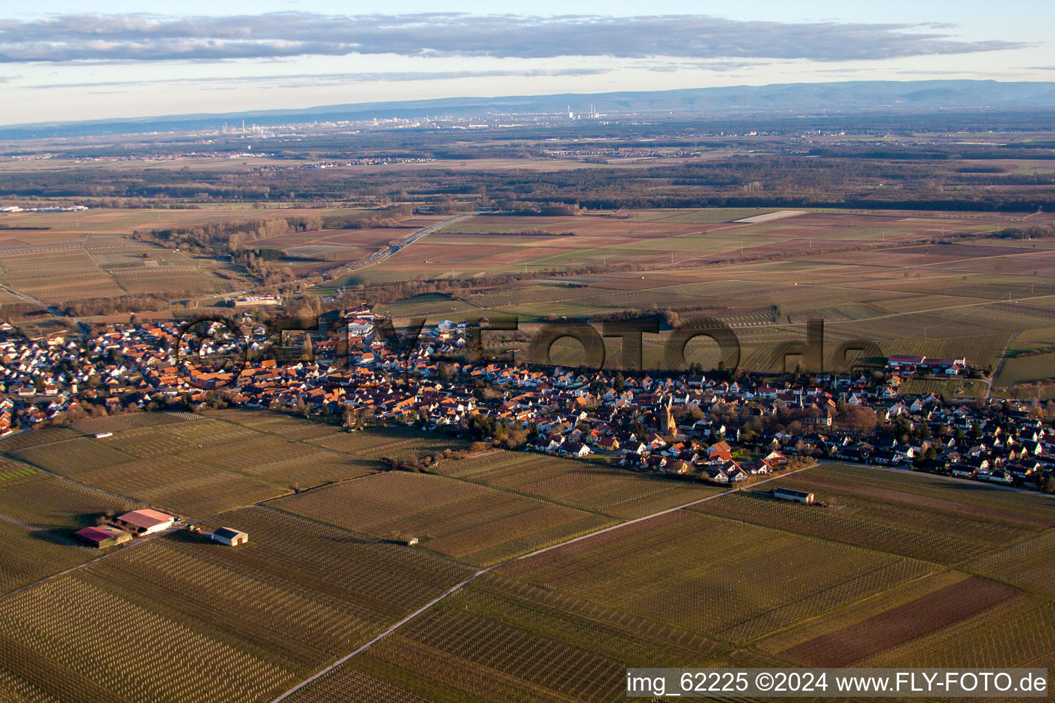 Insheim in the state Rhineland-Palatinate, Germany seen from above