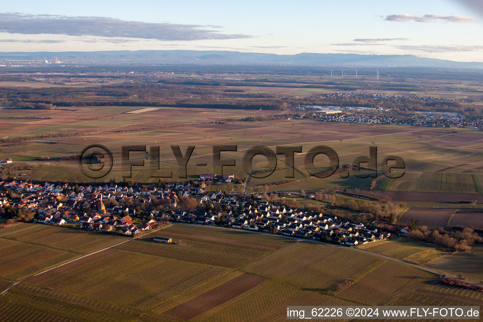 Insheim in the state Rhineland-Palatinate, Germany from the plane