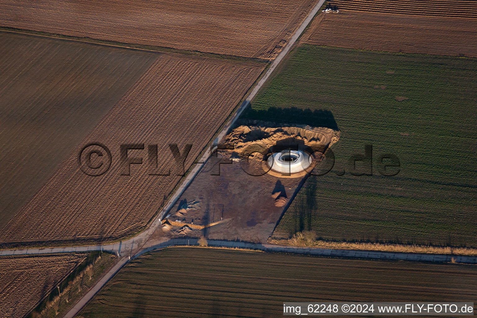 Wind turbines in the district Offenbach in Offenbach an der Queich in the state Rhineland-Palatinate, Germany out of the air