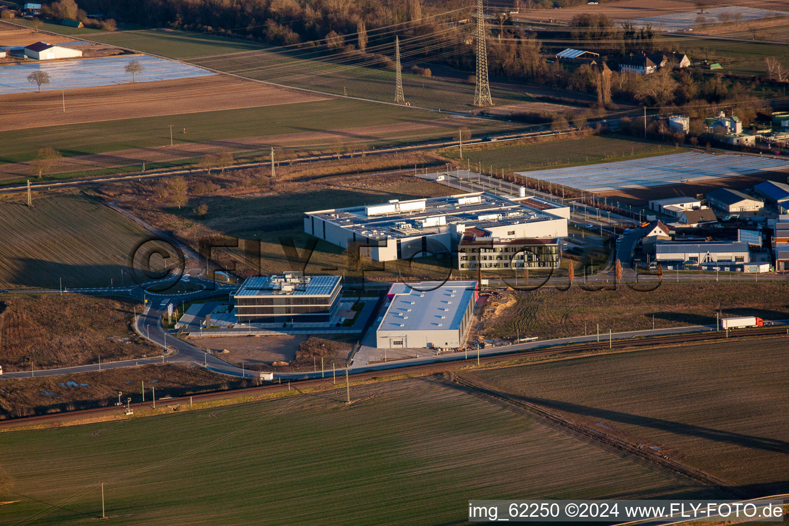 Aerial view of Commercial Area North in Rülzheim in the state Rhineland-Palatinate, Germany