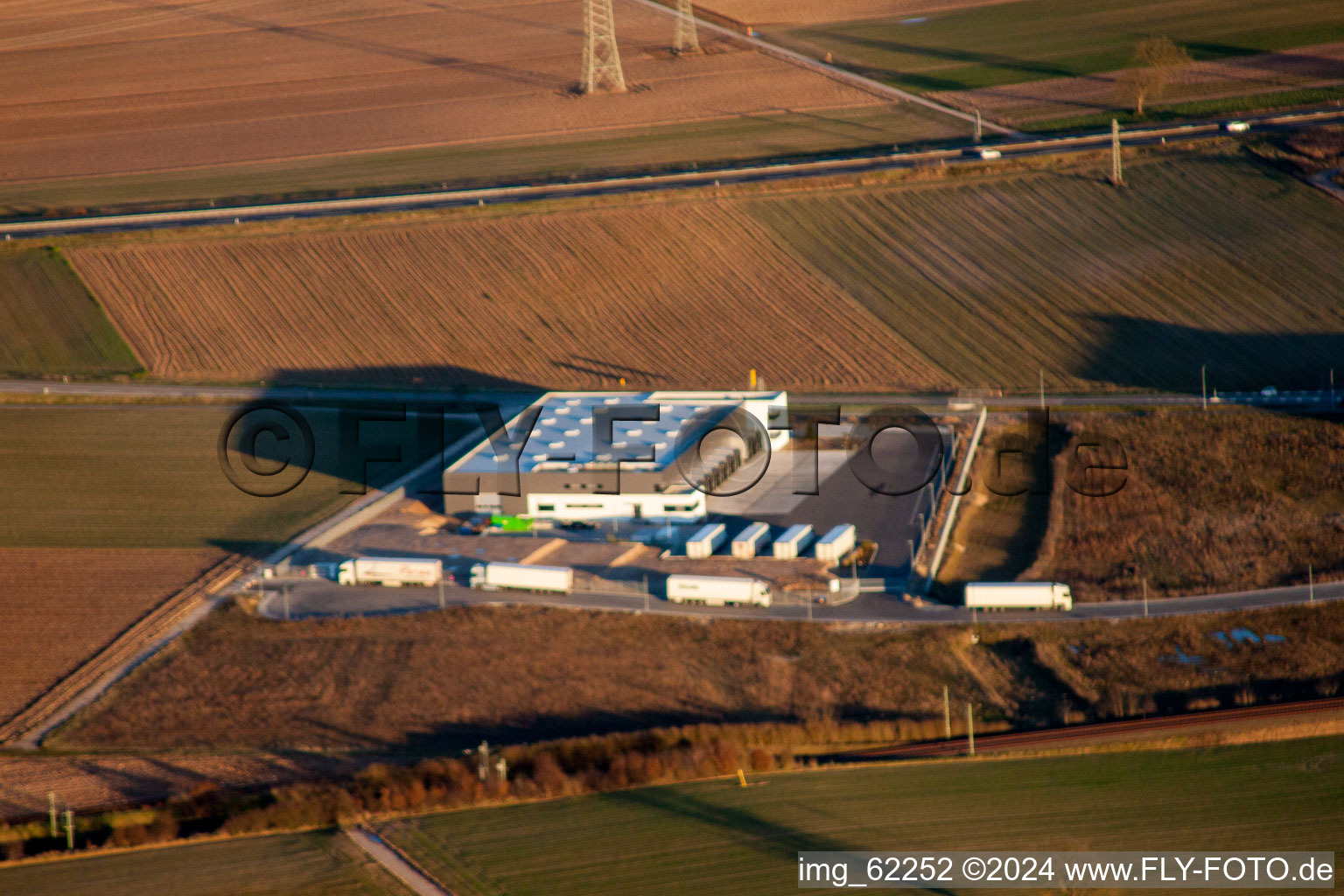 Oblique view of Commercial Area North in Rülzheim in the state Rhineland-Palatinate, Germany