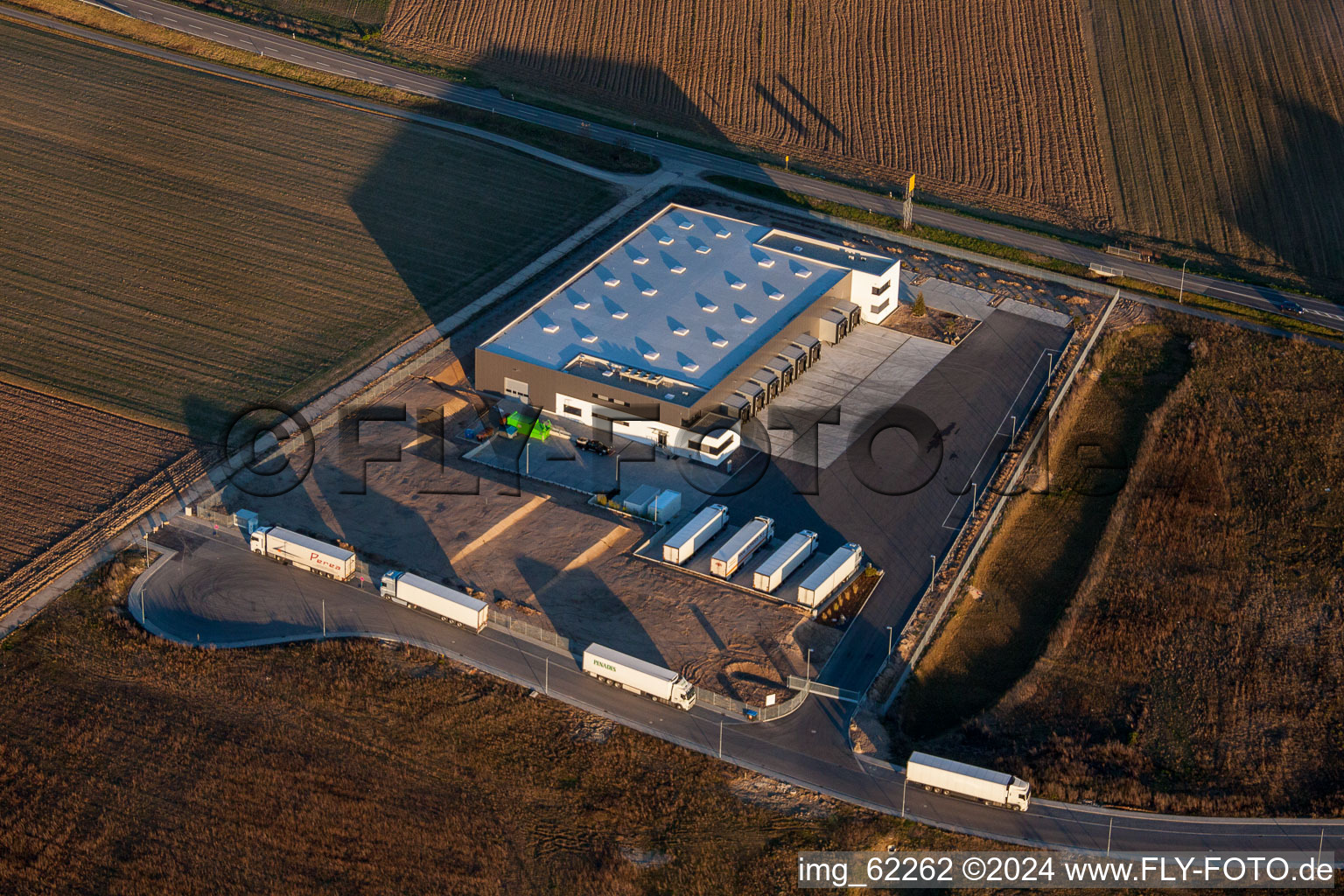 Bird's eye view of Commercial Area North in Rülzheim in the state Rhineland-Palatinate, Germany