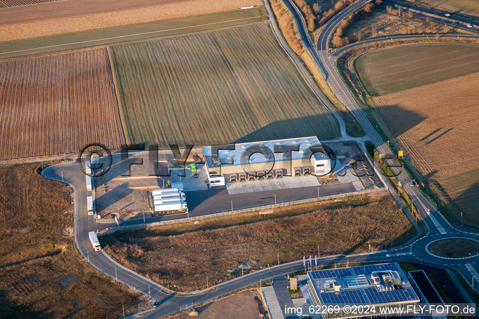 Aerial view of Commercial Area North in Rülzheim in the state Rhineland-Palatinate, Germany