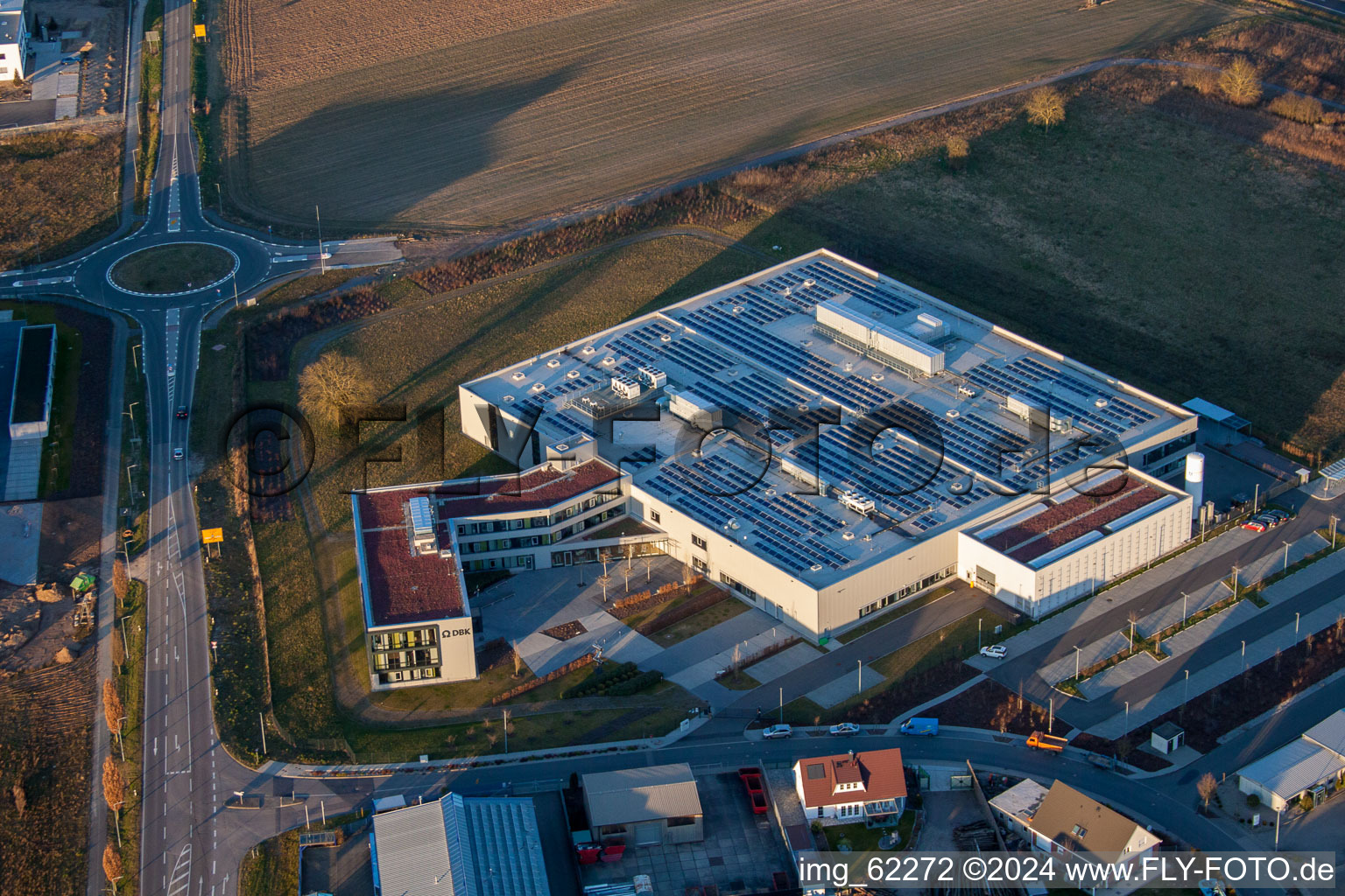 Commercial Area North in Rülzheim in the state Rhineland-Palatinate, Germany from above