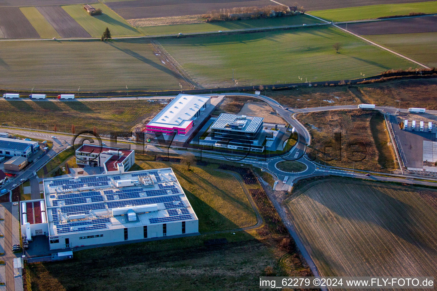 Commercial Area North in Rülzheim in the state Rhineland-Palatinate, Germany viewn from the air