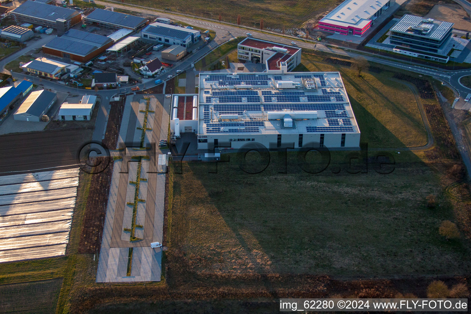 Drone recording of Commercial Area North in Rülzheim in the state Rhineland-Palatinate, Germany