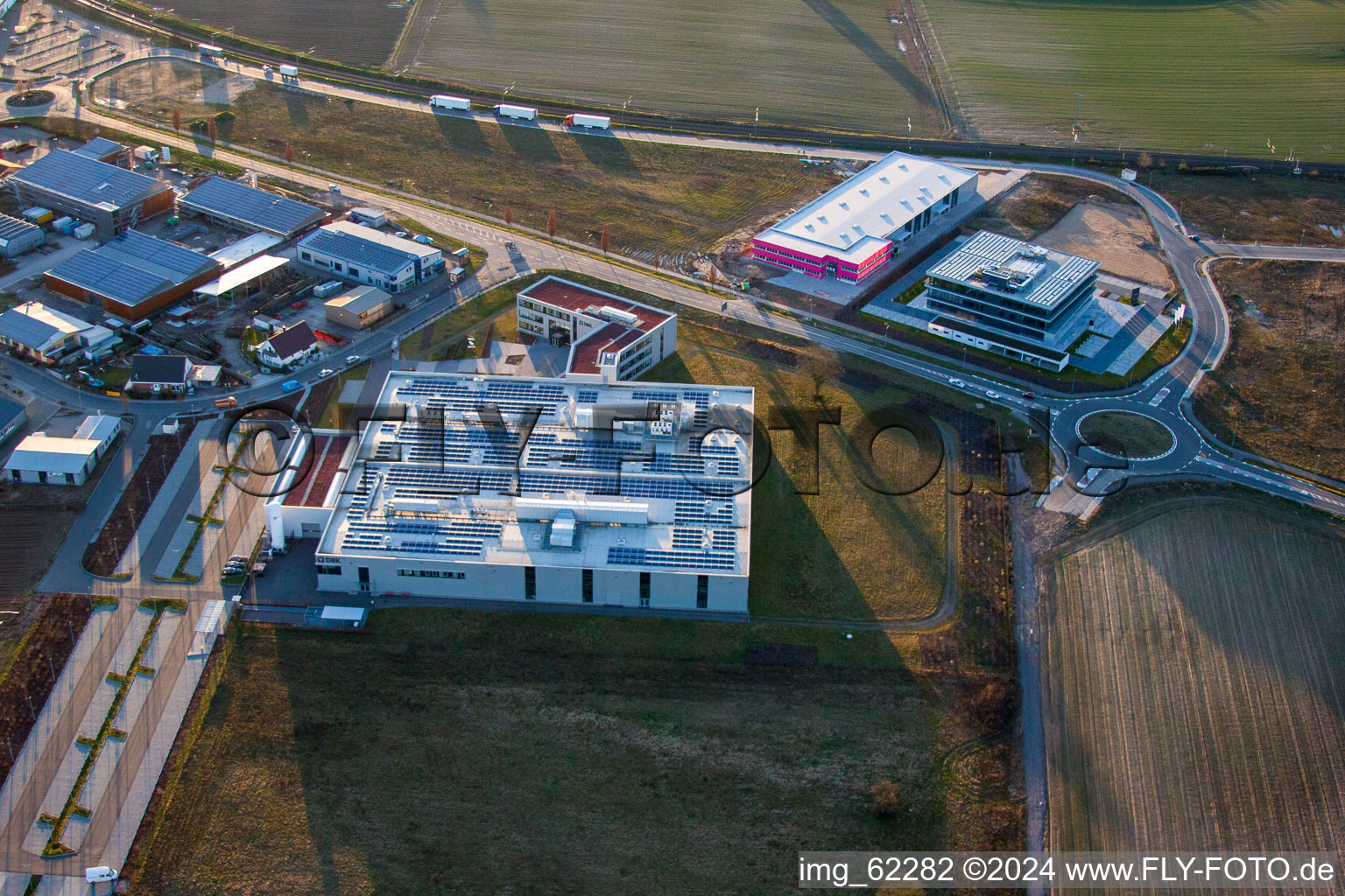 Commercial Area North in Rülzheim in the state Rhineland-Palatinate, Germany from the drone perspective