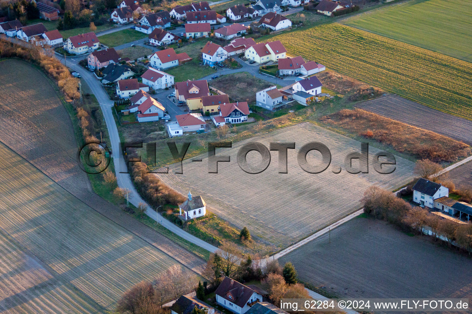 Aerial view of Herxheimweyher in the state Rhineland-Palatinate, Germany