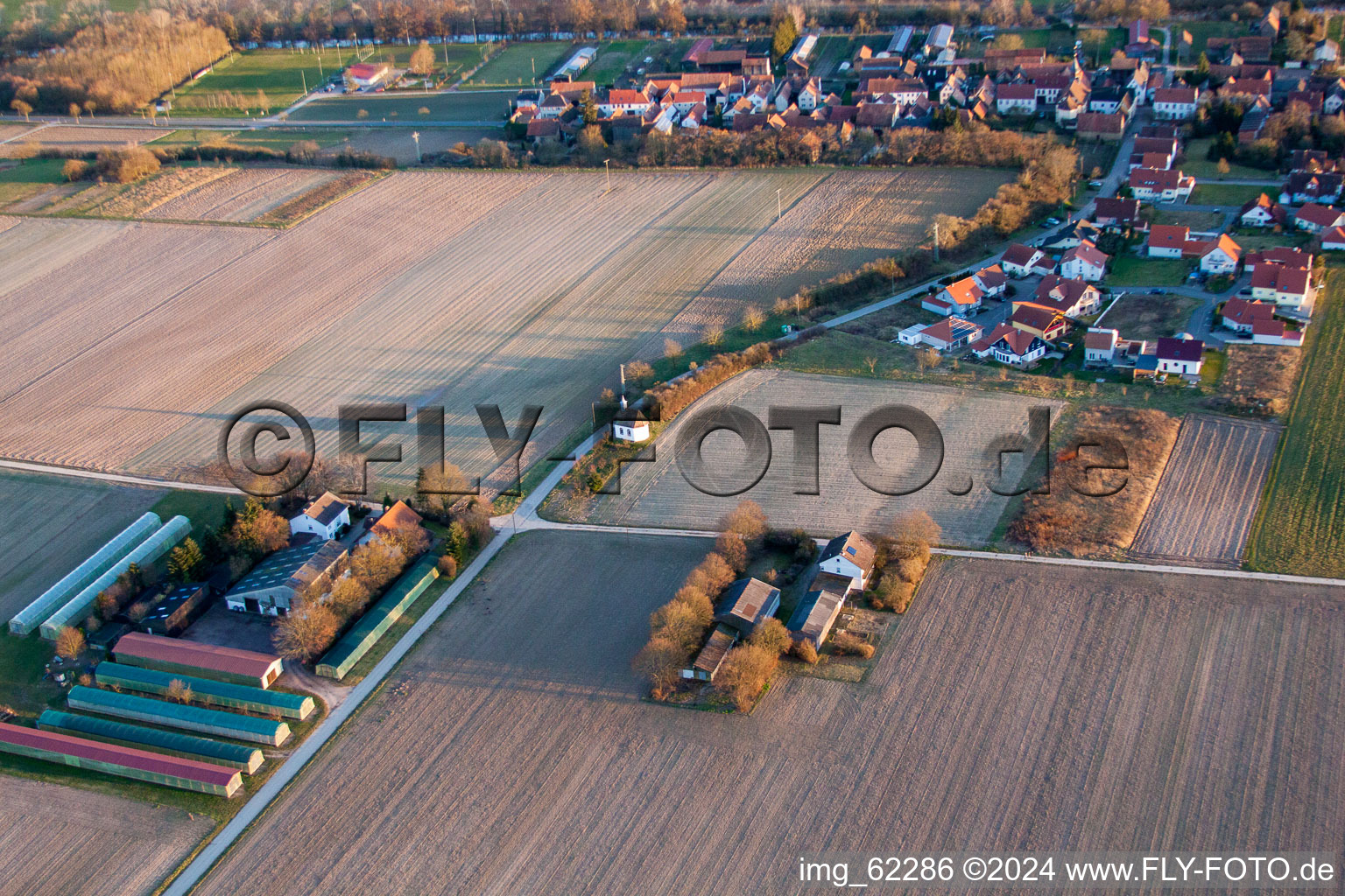 Oblique view of Herxheimweyher in the state Rhineland-Palatinate, Germany