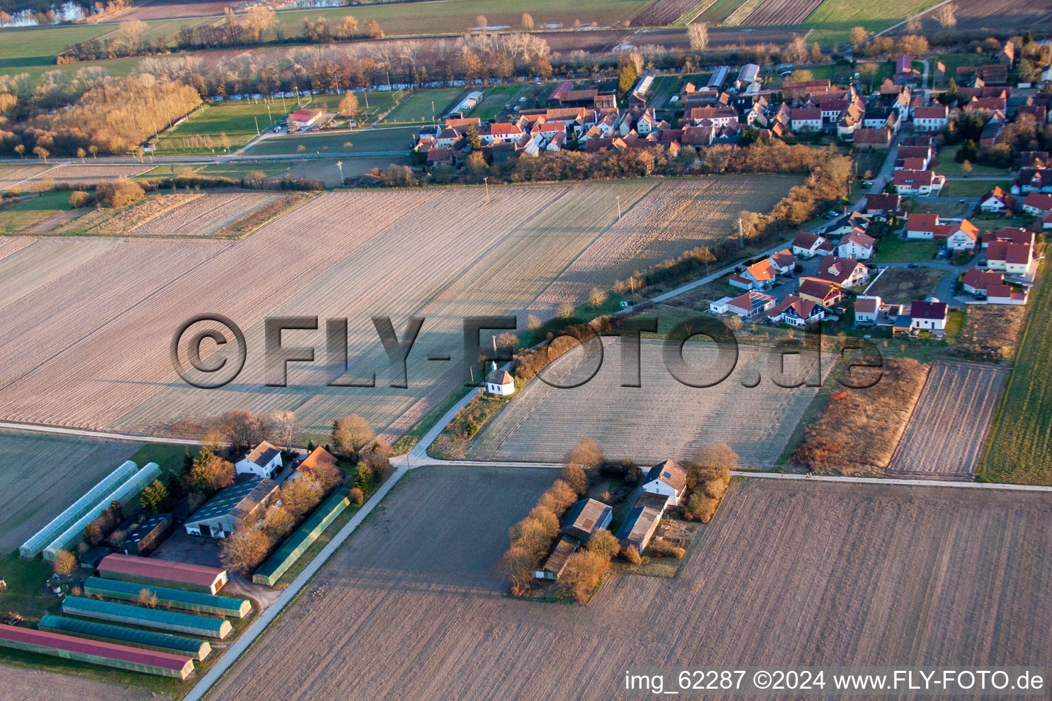 Herxheimweyher in the state Rhineland-Palatinate, Germany from above