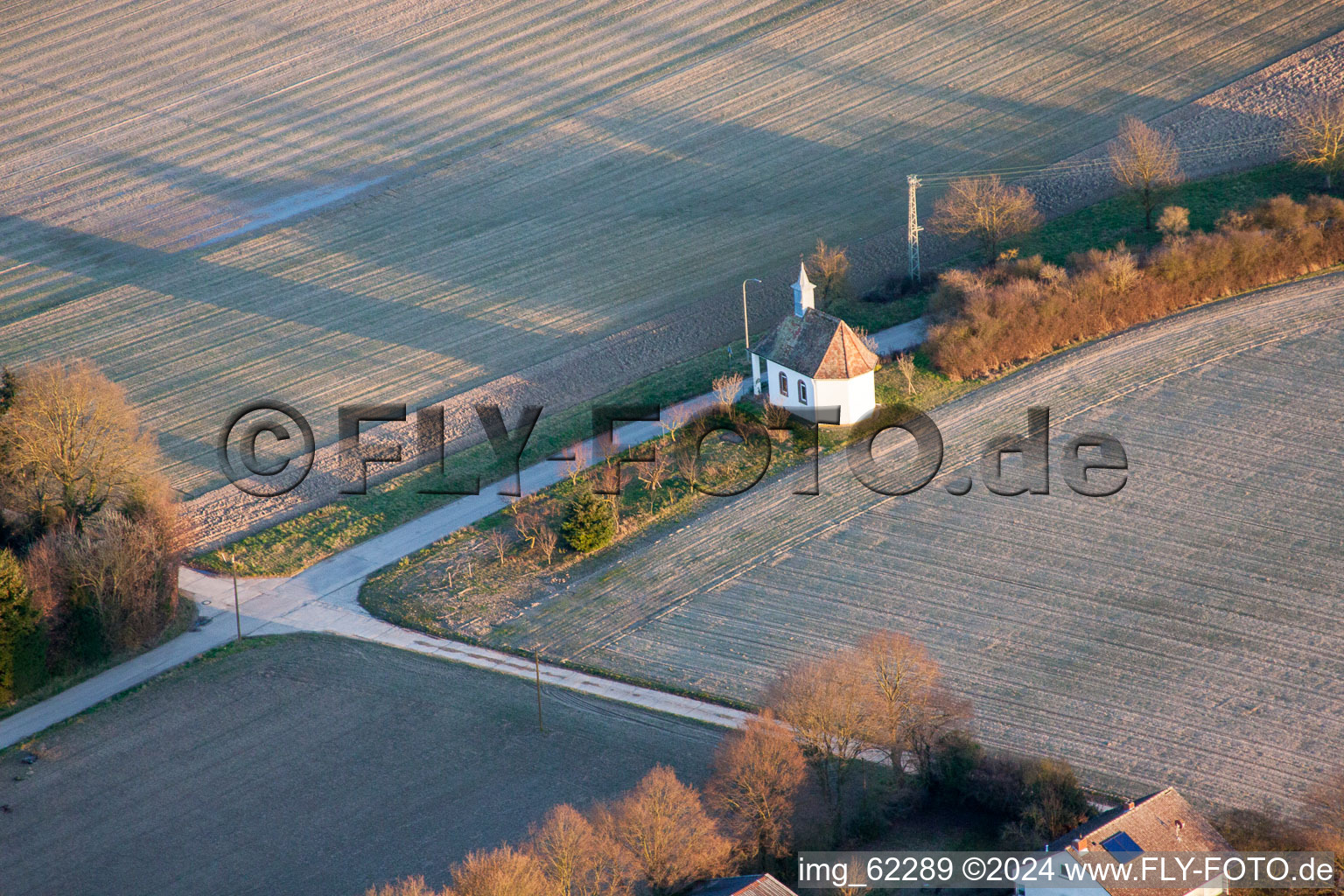 Herxheimweyher in the state Rhineland-Palatinate, Germany seen from above