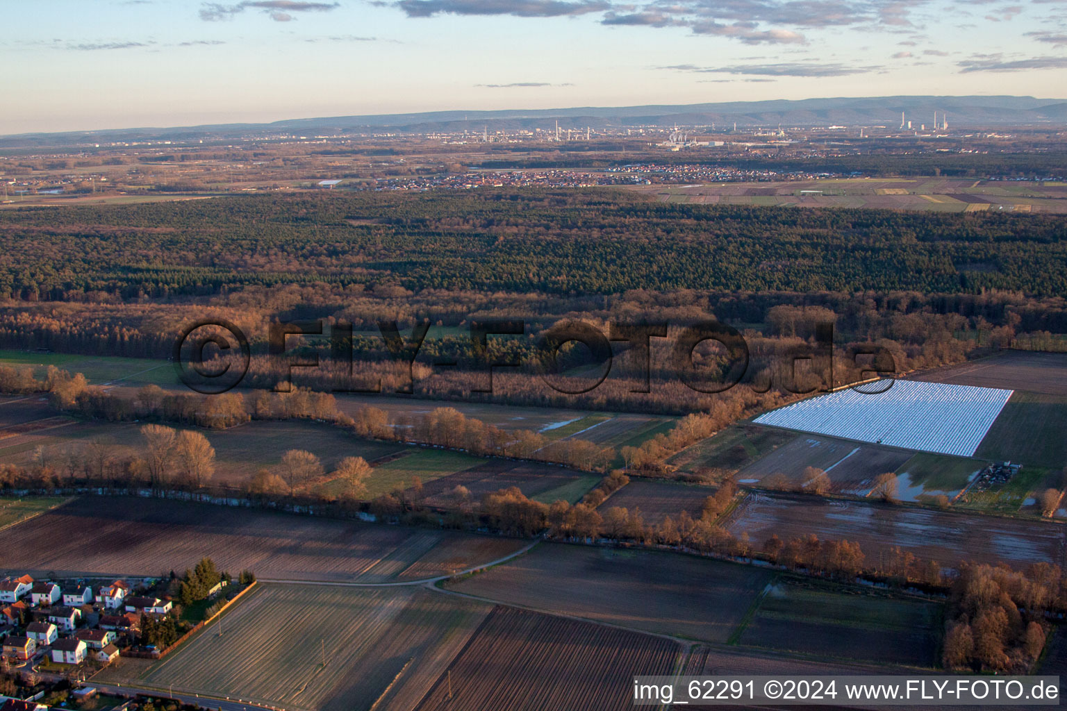 Herxheimweyher in the state Rhineland-Palatinate, Germany from the plane