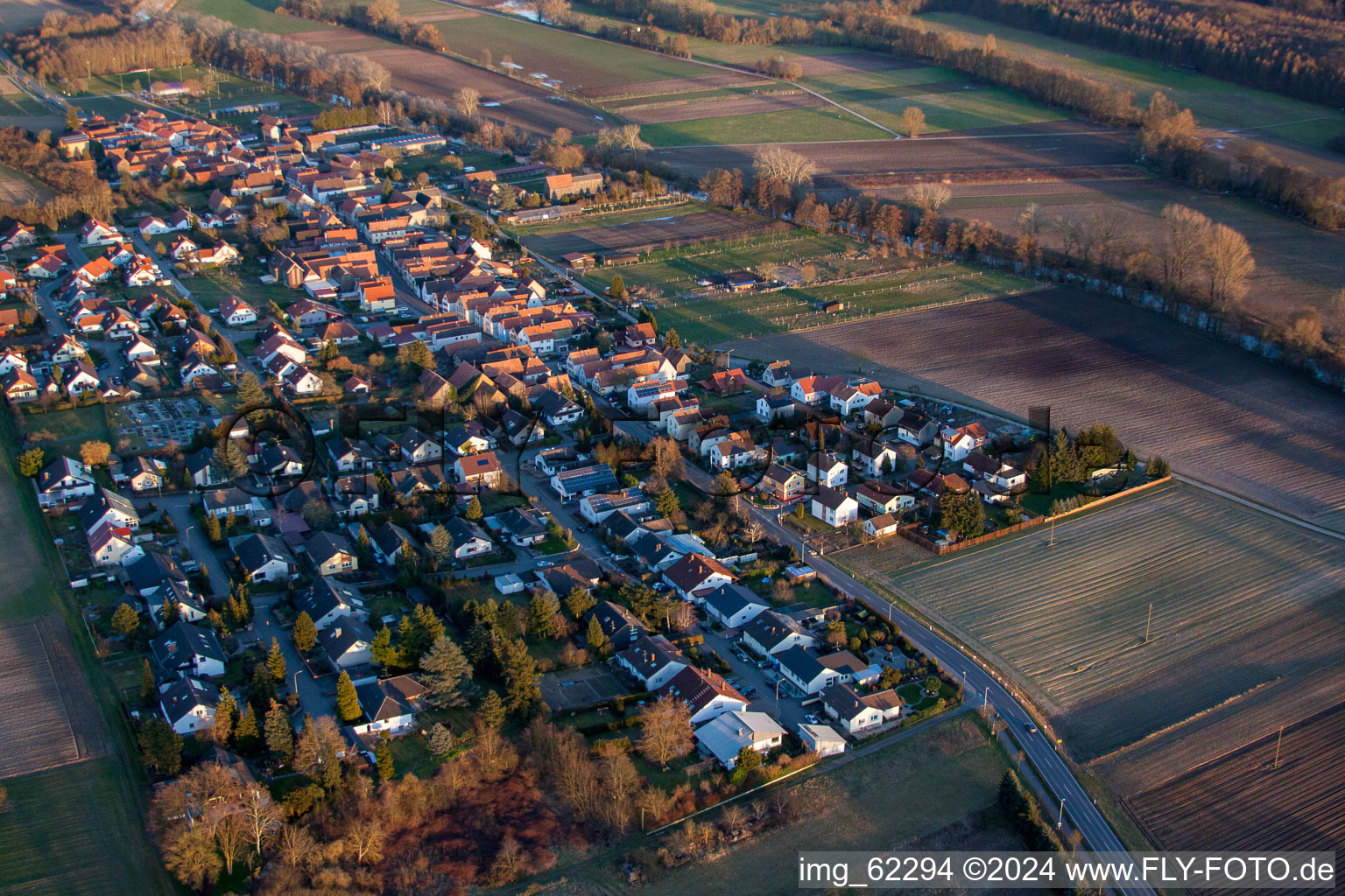 Drone recording of Herxheimweyher in the state Rhineland-Palatinate, Germany