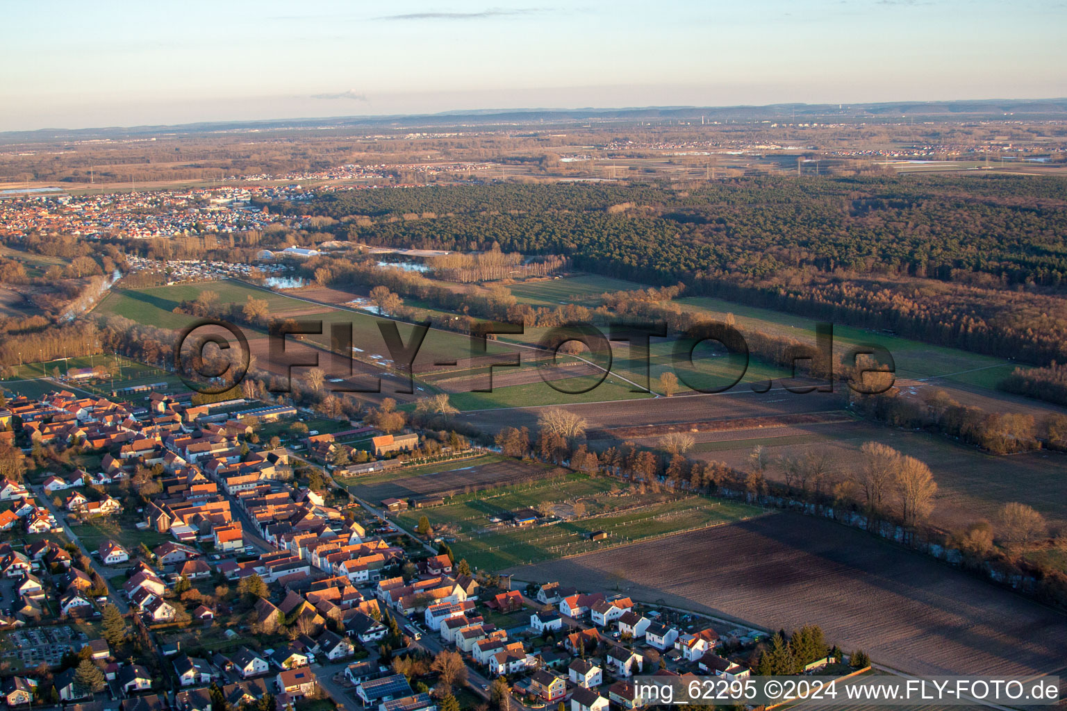 Drone image of Herxheimweyher in the state Rhineland-Palatinate, Germany