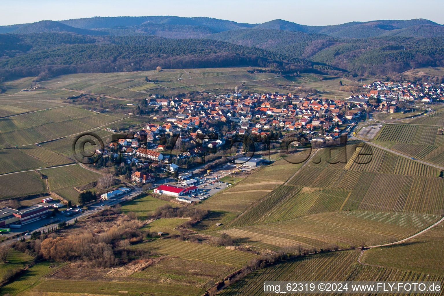 Aerial photograpy of District Schweigen in Schweigen-Rechtenbach in the state Rhineland-Palatinate, Germany